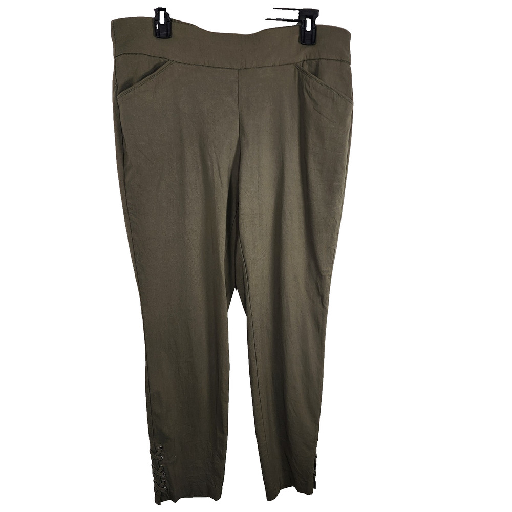 Christopher & Banks Signature Slimming Modern Fit Ankle Pants Lace Up Pull On 14